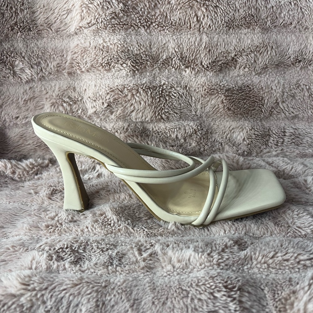 Nude Square Toe Prom Heels